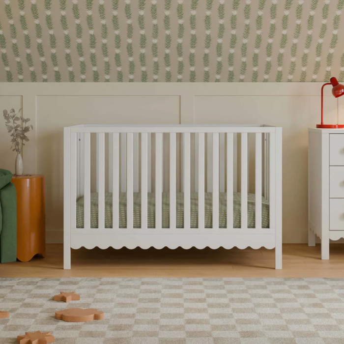 Sammy Scallop 4-in-1 Convertible Crib by DaVinci at $499! Shop now at Nestled by Snuggle Bugz for Nursery & Décor.