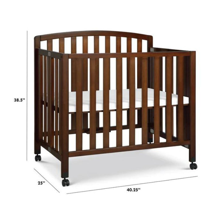 Davinci Dylan Folding Portable 3 in 1 Mini Crib And Twin Bed In Grey