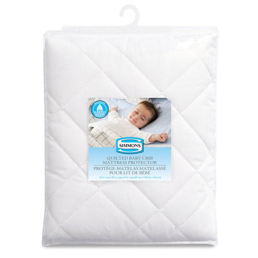 Quilted Crib Mattress Protector by Simmons at $26.99! Shop now at Nestled by Snuggle Bugz for Nursery & Décor.