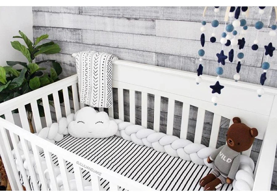 Braided Crib Bumper Nestled Canada s Nursery Baby Furniture Store Nestled by Snuggle Bugz