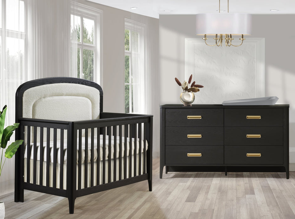 Palo 5-in-1 Upholstered Convertible Crib by Natart Juvenile at $1499! Shop now at Nestled by Snuggle Bugz for Cribs.