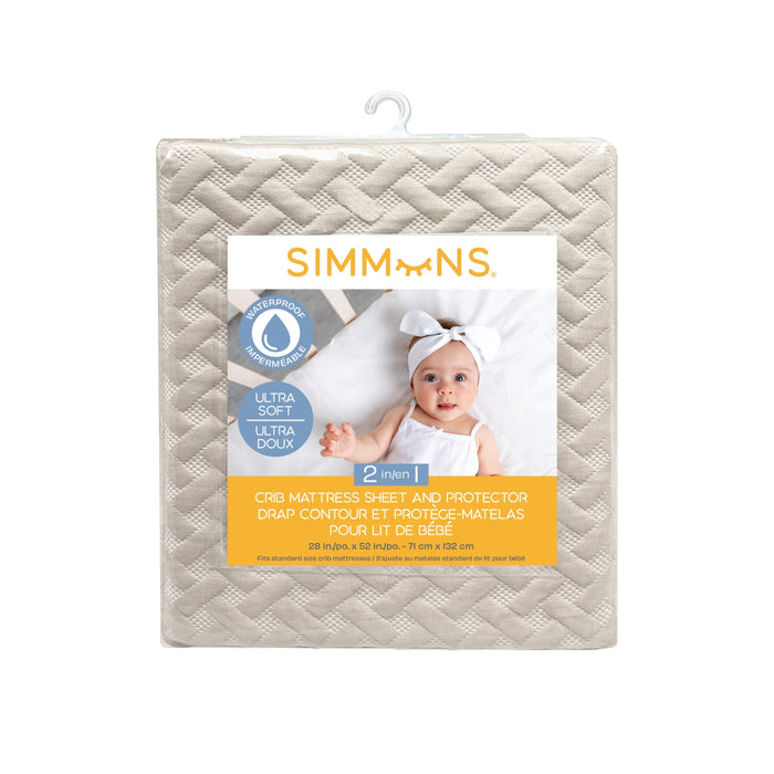 2-in-1 Crib Mattress Sheet and Protector by Simmons at $39.99! Shop now at Nestled by Snuggle Bugz for Nursery & Décor.