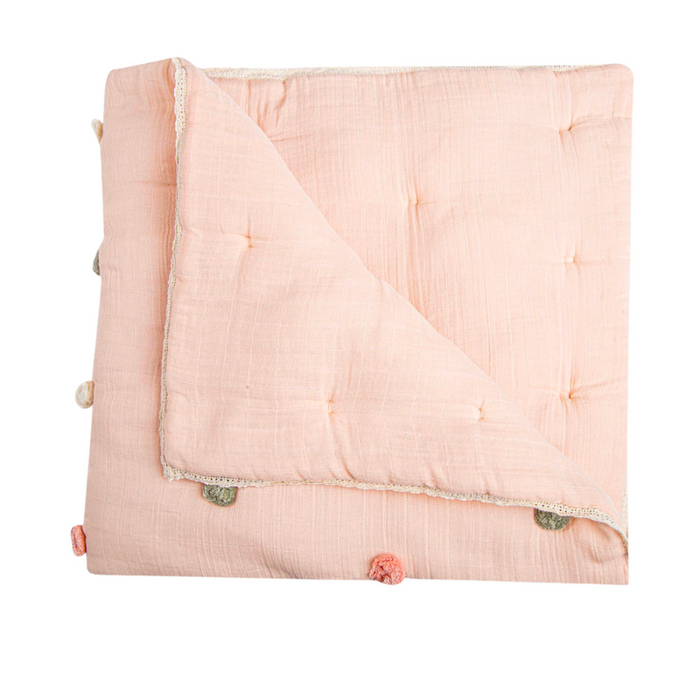 Pom Pom Quilted Baby Blanket by Crane at $119.99! Shop now at Nestled by Snuggle Bugz for Nursery & Décor.