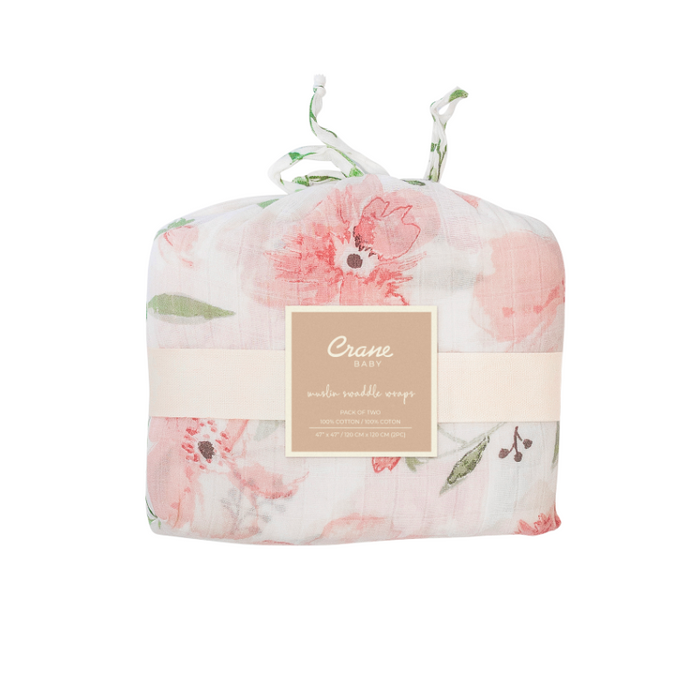 Muslin Swaddle Blankets - 2 Pack by Crane at $64.99! Shop now at Nestled by Snuggle Bugz for Nursery & Décor.