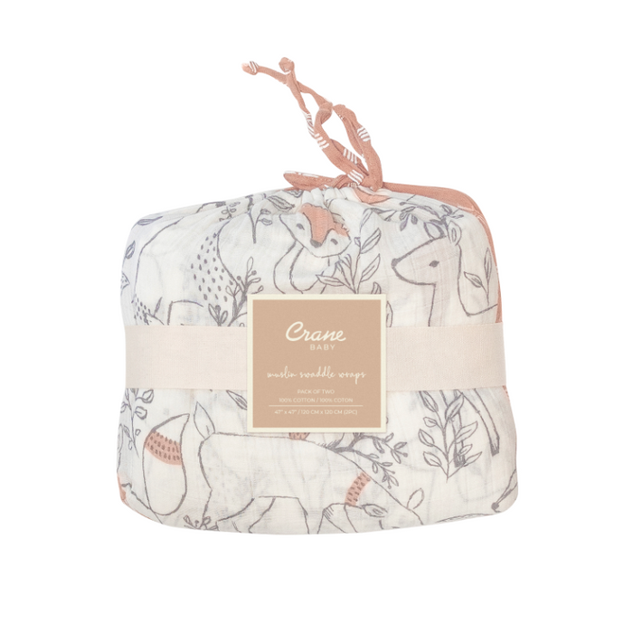 Muslin Swaddle Blankets - 2 Pack by Crane at $64.99! Shop now at Nestled by Snuggle Bugz for Nursery & Décor.