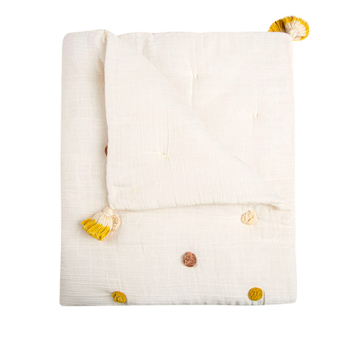 Pom Pom Quilted Baby Blanket by Crane at $119.99! Shop now at Nestled by Snuggle Bugz for Nursery & Décor.