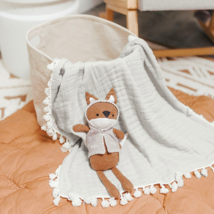 Tassel Muslin Blanket by Crane at $57.99! Shop now at Nestled by Snuggle Bugz for Nursery & Décor.