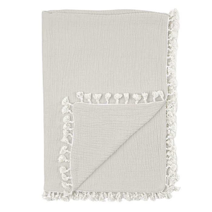 Tassel Muslin Blanket by Crane at $57.99! Shop now at Nestled by Snuggle Bugz for Nursery & Décor.