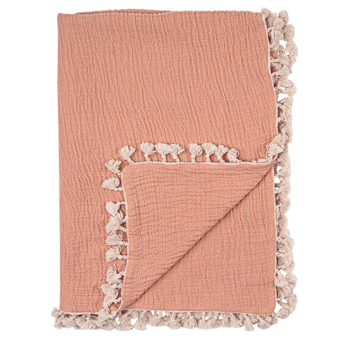 Tassel Muslin Blanket by Crane at $57.99! Shop now at Nestled by Snuggle Bugz for Nursery & Décor.