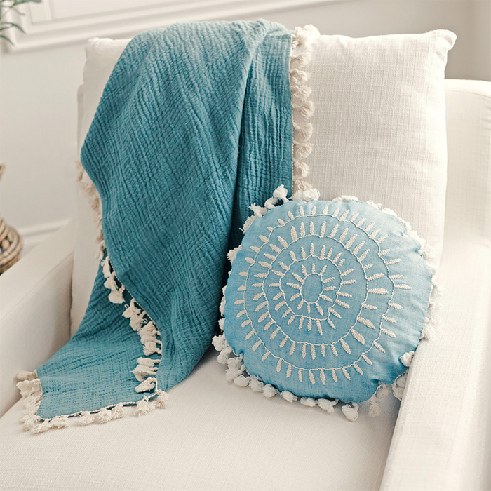 Tassel Muslin Blanket by Crane at $57.99! Shop now at Nestled by Snuggle Bugz for Nursery & Décor.