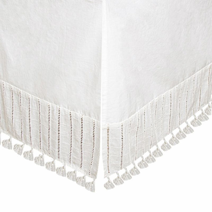 Off-White Boho Crib Skirt by Crane at $79.99! Shop now at Nestled by Snuggle Bugz for Nursery & Décor.