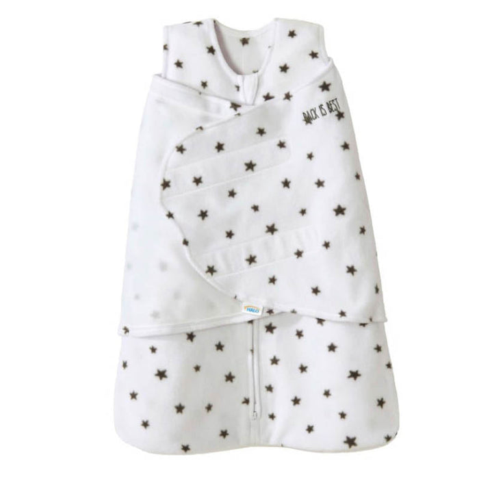 Halo SleepSack Swaddle Micro Fleece Charcoal Mini Stars Small