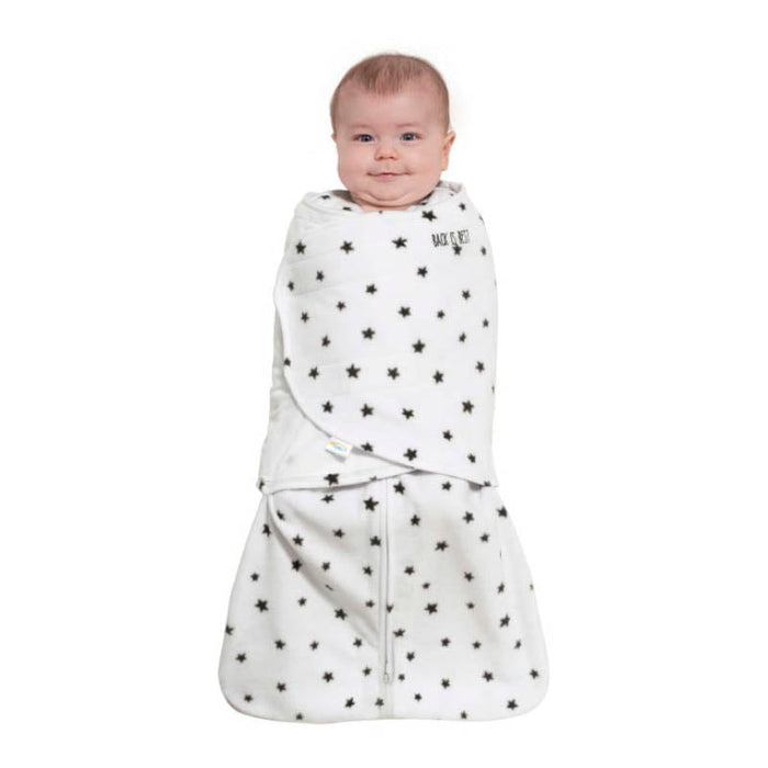 Halo SleepSack Swaddle Micro Fleece Charcoal Mini Stars Small