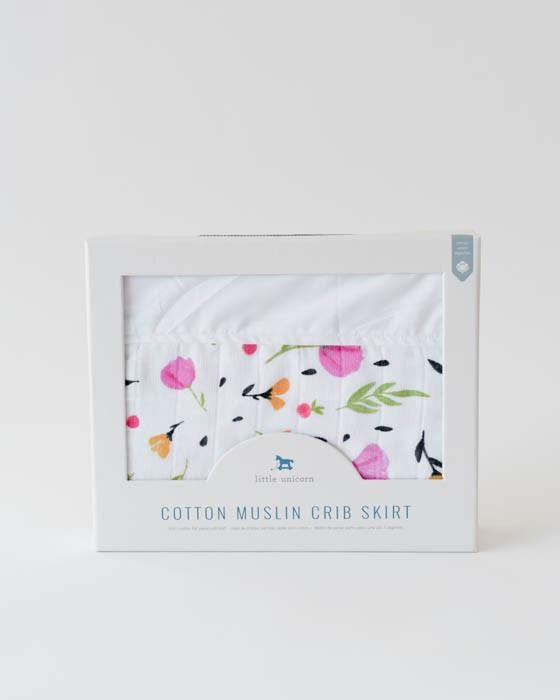 Little unicorn cotton muslin crib skirt sale